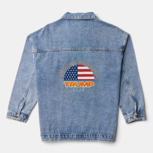 Chaqueta Vaquera Bandera estadounidense audaz de Trump 2028