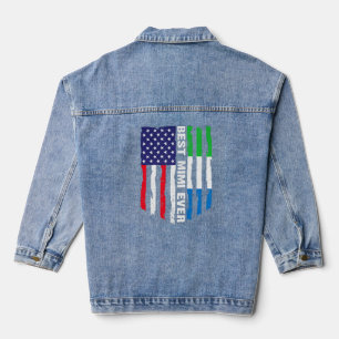 Chaqueta Vaquera Bandera estadounidense Bandera de Sierra Leona Mej