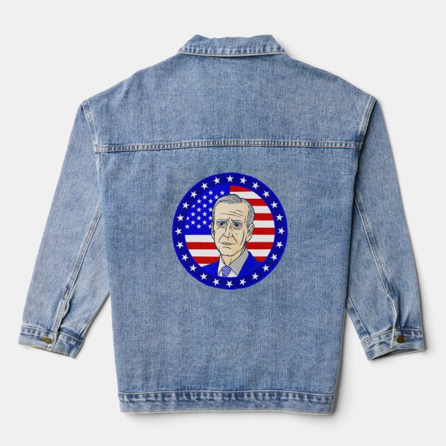 Chaqueta Vaquera bandera estadounidense del presidente joe biden (Reverso )