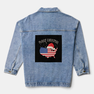 Chaqueta Vaquera Bandera estadounidense Diseño navideño