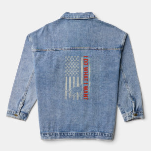 Chaqueta Vaquera Bandera estadounidense hago lo que quiero que sea