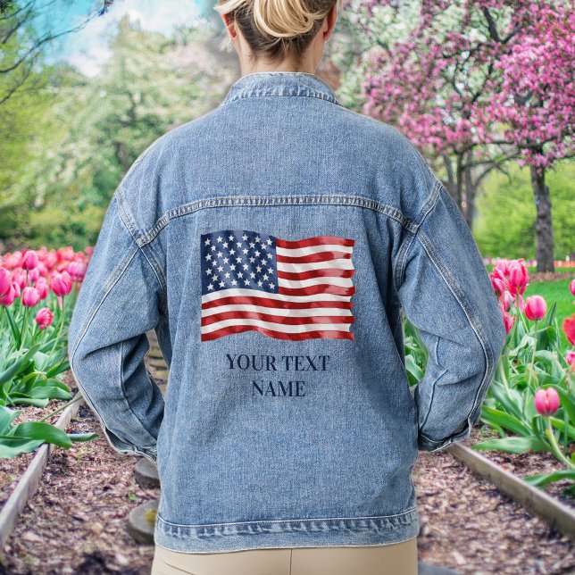 Chaqueta Vaquera Bandera estadounidense personaliza estrellas patri (Subido por el creador)