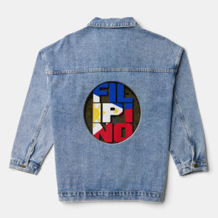 Chaqueta Vaquera Bandera filipina con estilo Bandera Pinoy