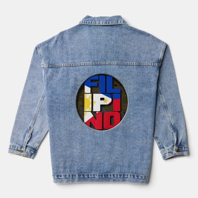 Chaqueta Vaquera Bandera filipina con estilo Bandera Pinoy (Reverso )