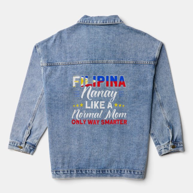 Chaqueta Vaquera Bandera filipina filipina Nanay Mom Pinay Fi (Reverso )