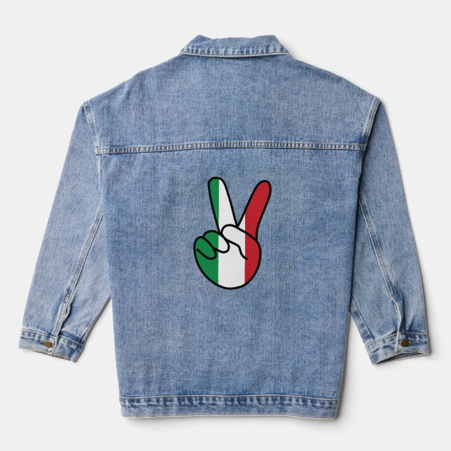 Chaqueta Vaquera Bandera italiana V Rótulo (Reverso )
