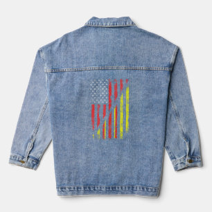 Chaqueta Vaquera Bandera Norteamericana Vietnamita Estilo Retro Usa
