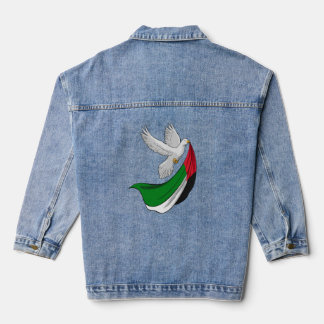 Chaqueta Vaquera Bandera palestina, pichón de la paz,
