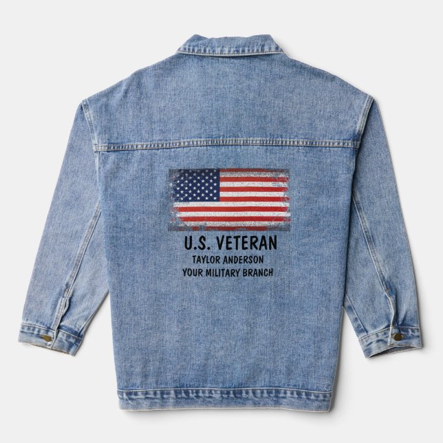 Chaqueta Vaquera Bandera Patriótica Norteamericana Personalizada (Reverso )