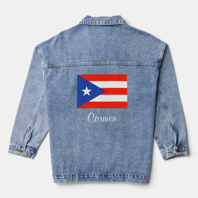 Chaqueta Vaquera Bandera puertorriqueña Boricua Banderas Denim Chaq (Reverso )