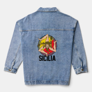 Chaqueta Vaquera Bandera Sicilia Sicilia Palermo Italia 1