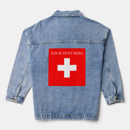 Chaqueta Vaquera Bandera Suiza Personalizada Schweiz Europa Suiza