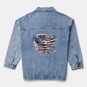 Chaqueta Vaquera Bandera y águila de los Estados Unidos. Independen