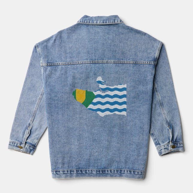 Chaqueta Vaquera Bandera y mapa de Canadá de Vancouver (Reverso )