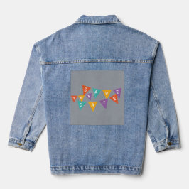 Chaqueta Vaquera Banderas Coloridas de Cumpleaños para Hombres con 