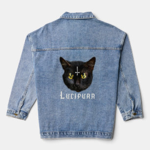 Chaqueta Vaquera Baphomet de Lucipur Satanic Cat Antichrist 666