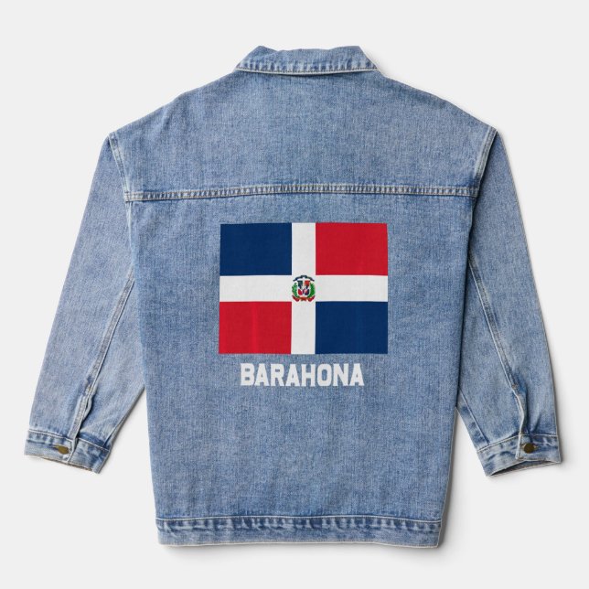 Chaqueta Vaquera Barahona Bandera República Dominicana Emblem Escud (Reverso )