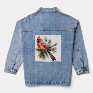 Chaqueta Vaquera Bayas rojas vibrantes con hojas verdes exuberantes