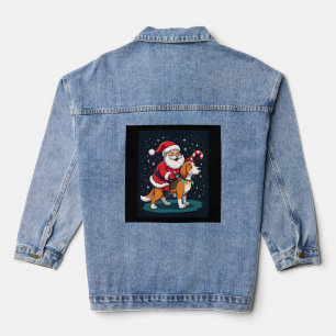 Chaqueta Vaquera Beagle Luces de Navidad Santa Montando Beagle Perr