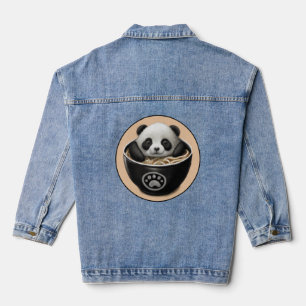 Chaqueta Vaquera Bebé Cute Panda Bear En Un Tazón De Ramen