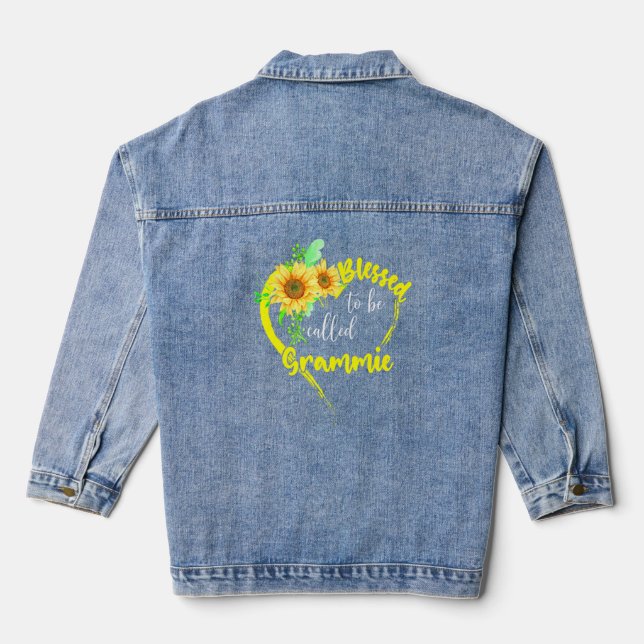 Chaqueta Vaquera Bendecido Por Ser Llamado Grammie Sunflower Grammi (Reverso )