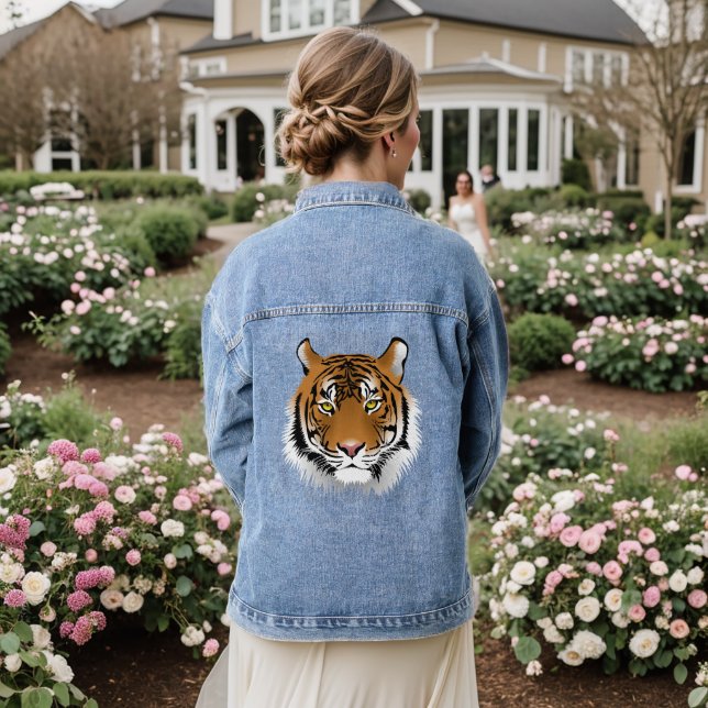 Chaqueta Vaquera BENGAL TIGER ART Denim jean Jacket (Reverso Boda)