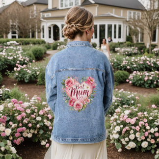 Chaqueta Vaquera Best Mum Aquarell Blumenherz Design