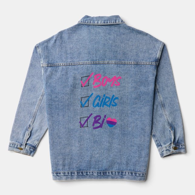 Chaqueta Vaquera Bisexual Bi Pride Bandera Niños Chicas Bi 2 (Reverso )