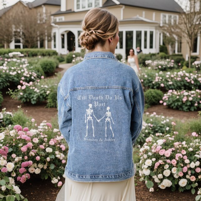 Chaqueta Vaquera Blanco Hasta La Muerte Nos Hace Personalizable Par (Reverso Boda)