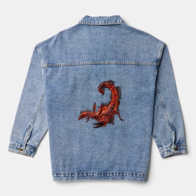 Chaqueta Vaquera Blazing Scorpion Mythical Creature Fantasy Art (Reverso )