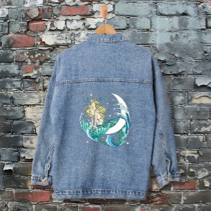 Chaqueta Vaquera Blonde Mermaid Moon Fantasy Art Deco