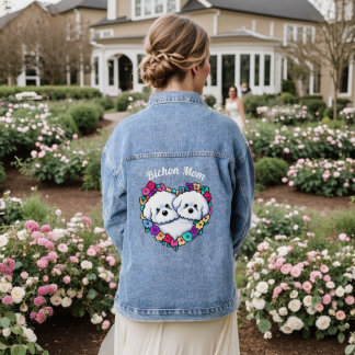 Chaqueta Vaquera Blooming Heart Bichon KiniArt