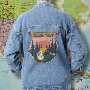 Chaqueta Vaquera Blue Denim Jean Jacket Road Trip Camp Ground