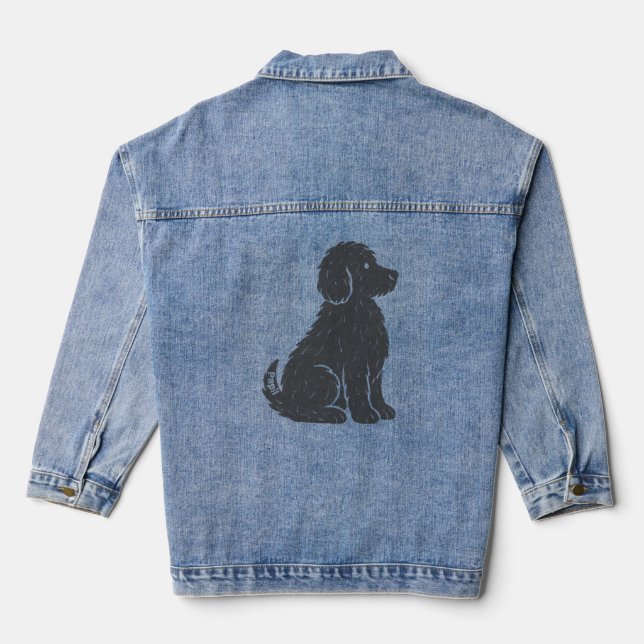 Chaqueta Vaquera Blue Dog Silhouette Minimal Art (Reverso )