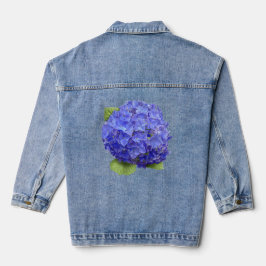 Chaqueta Vaquera Blue Hydrangea Flor Arte Botánico