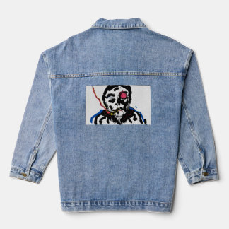 Chaqueta Vaquera Boceto divertido de cara humana