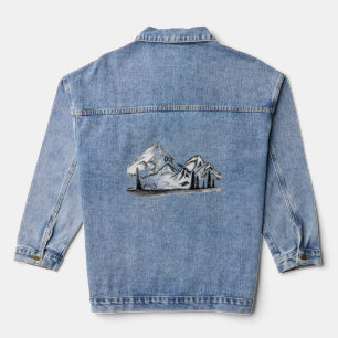 Chaqueta Vaquera Bocetos en blanco y negro sobre lema