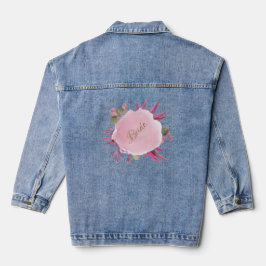 Chaqueta Vaquera Boda Botánica Elegante Rubor Rosa