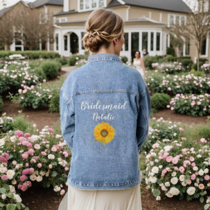 Chaqueta Vaquera Boda de Flor de Girasol Bachelorette