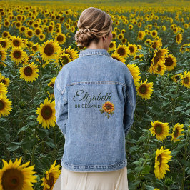 Chaqueta Vaquera Boda de girasol Hombra verde del bosque
