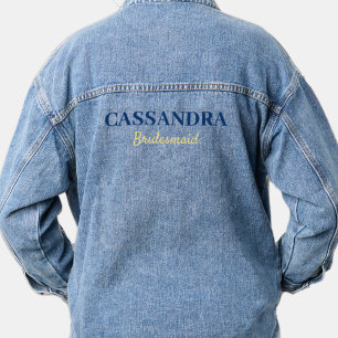 Chaqueta Vaquera Boda de la dama de honor azul y amarilla