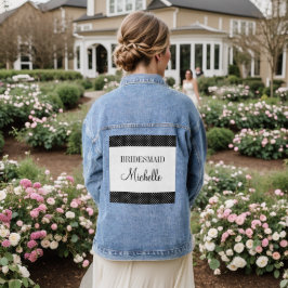 Chaqueta Vaquera Boda de novias de polka blanca y negra