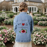 Chaqueta Vaquera Boda de rosas rojas y rosas<br><div class="desc">¡Lo hacemos!: Colección de Bodas con un corazón lleno de rosas y con rosas en tonos rojos y rosados con eucalipto y vegetación botánica</div>