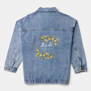 Chaqueta Vaquera Boda Floral Azul Limón Mediterráneo Novia