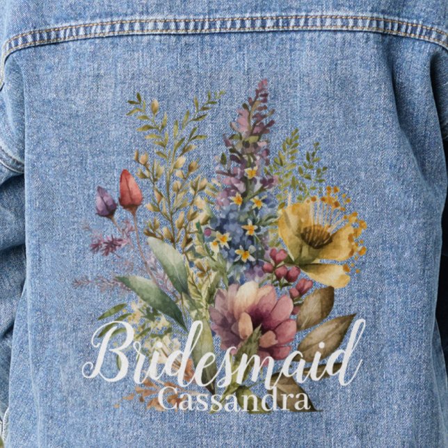 Chaqueta Vaquera Boda Floral de nombre de novia Flores silvestres (Subido por el creador)