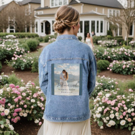 Chaqueta Vaquera Boda personalizada con lunares dorados y azules