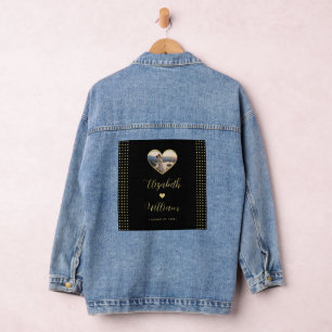 Chaqueta Vaquera Boda personalizada de lunares dorados y negros