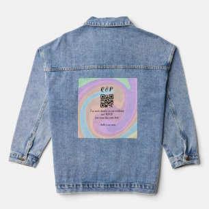 Chaqueta Vaquera Boda sitio web rsvp q r código añadir nombre texto