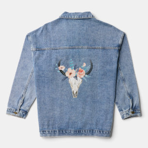 Chaqueta Vaquera Boho Bull Skull Women's Denim Jacket