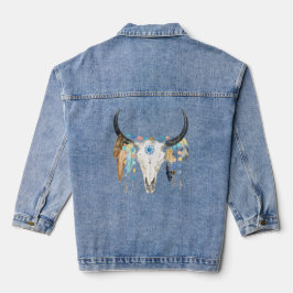 Chaqueta Vaquera Boho Bull Skull Women's Denim Jacket